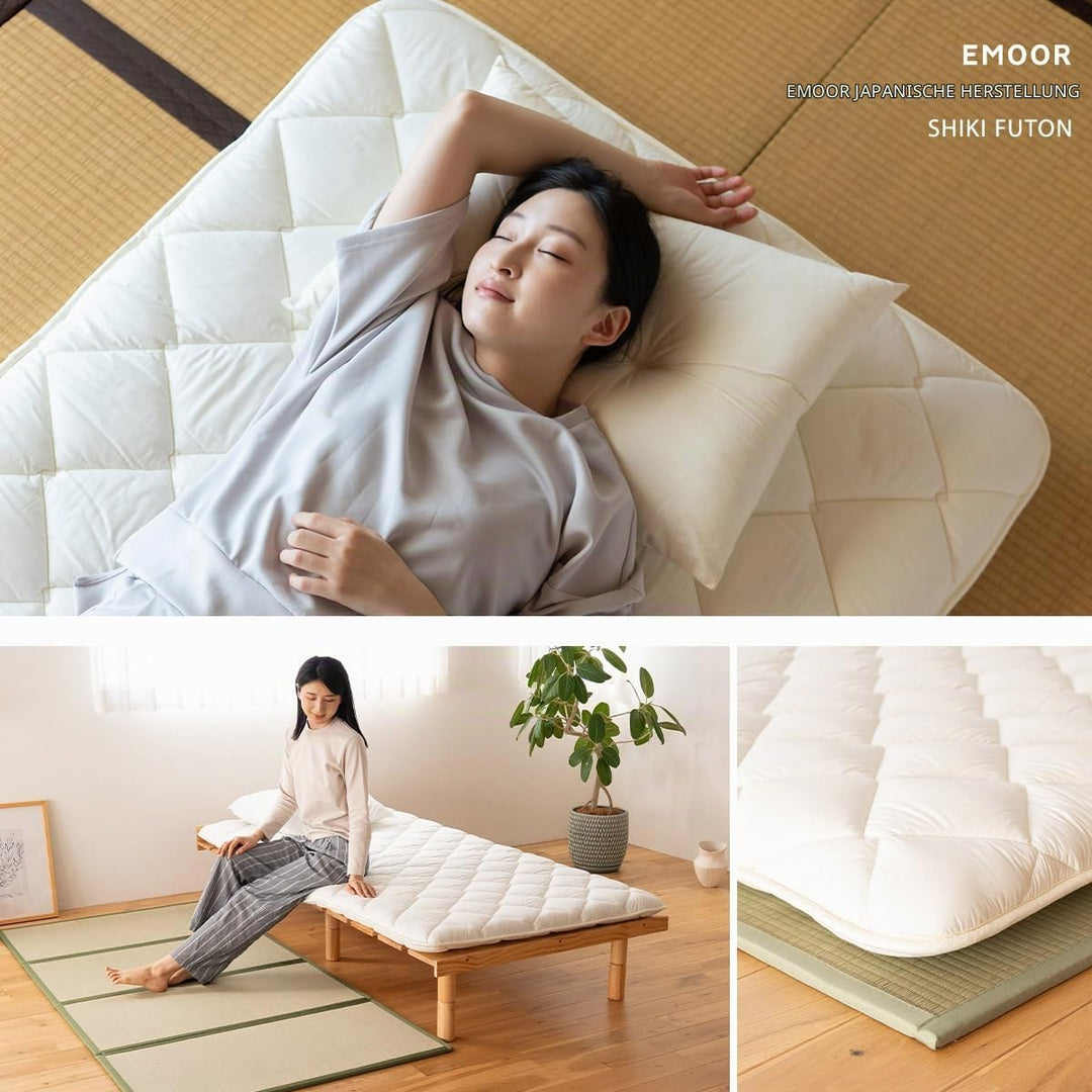 EMOOR Japanische Futon Matratze Premium CLASSE 160 x 200 cm, Faltbar Schlaf Traditionelle Boden Bett