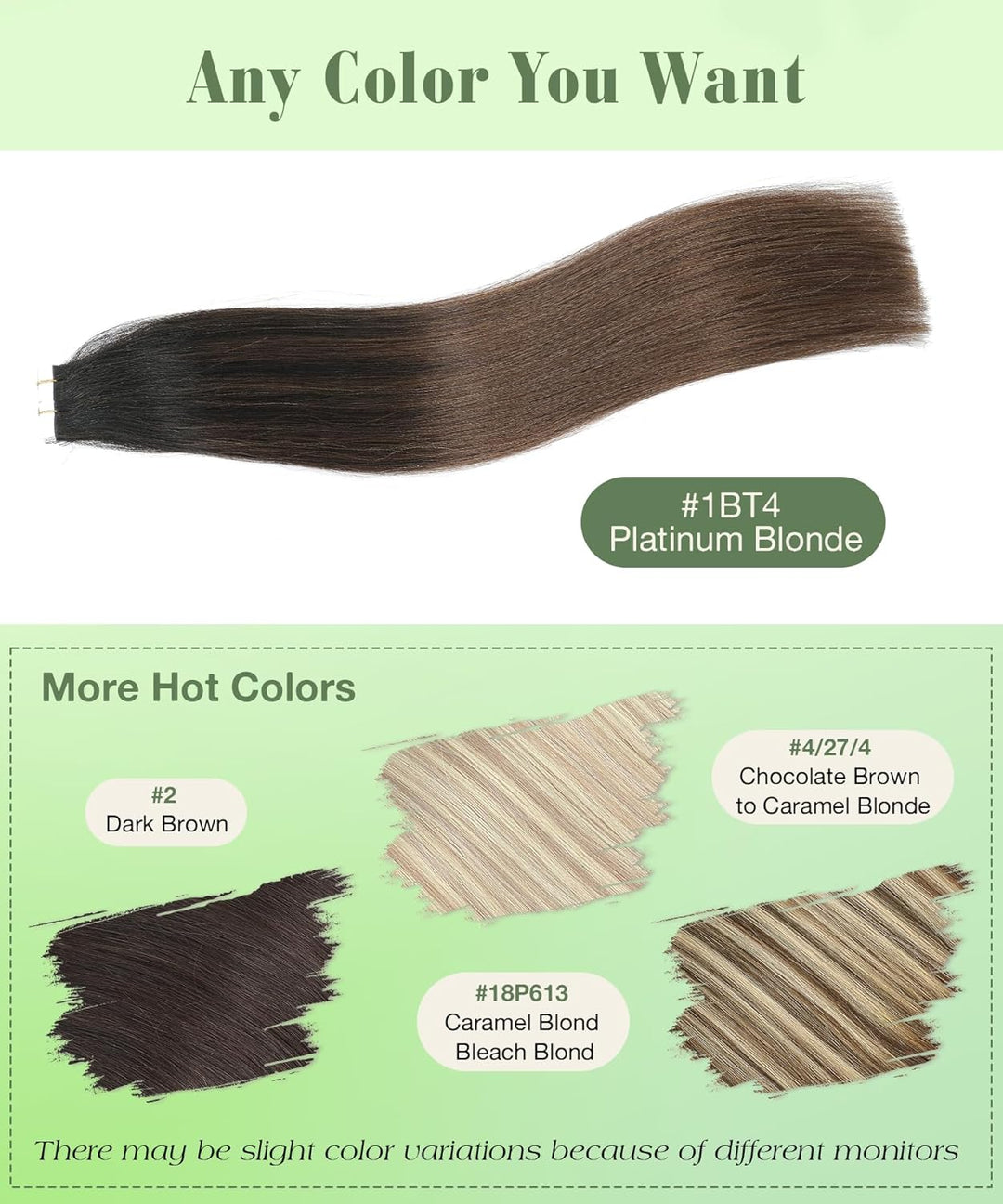 SURNEL Tape-In Echthaarverlängerungen Farbe 1B Aus Schwarz Verblassend Zu 4 Mittelbraun Tape in Haar