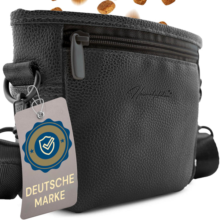 Leckerlitasche für Hunde aus Kunstleder - Gassitasche mit Einhand Magnet-Verschluss - Hunde-Leckerli