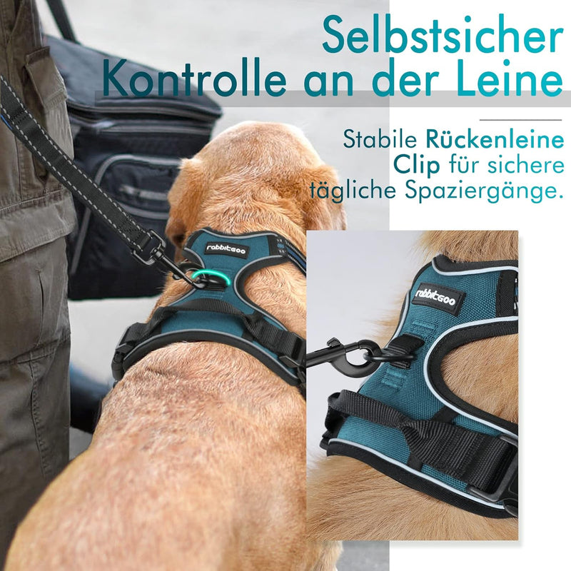 rabbitgoo Hundegeschirr Mittelgrosse Hunde Anti Zug Geschirr Hund mit Kontrolle No Pull Hundegeschir