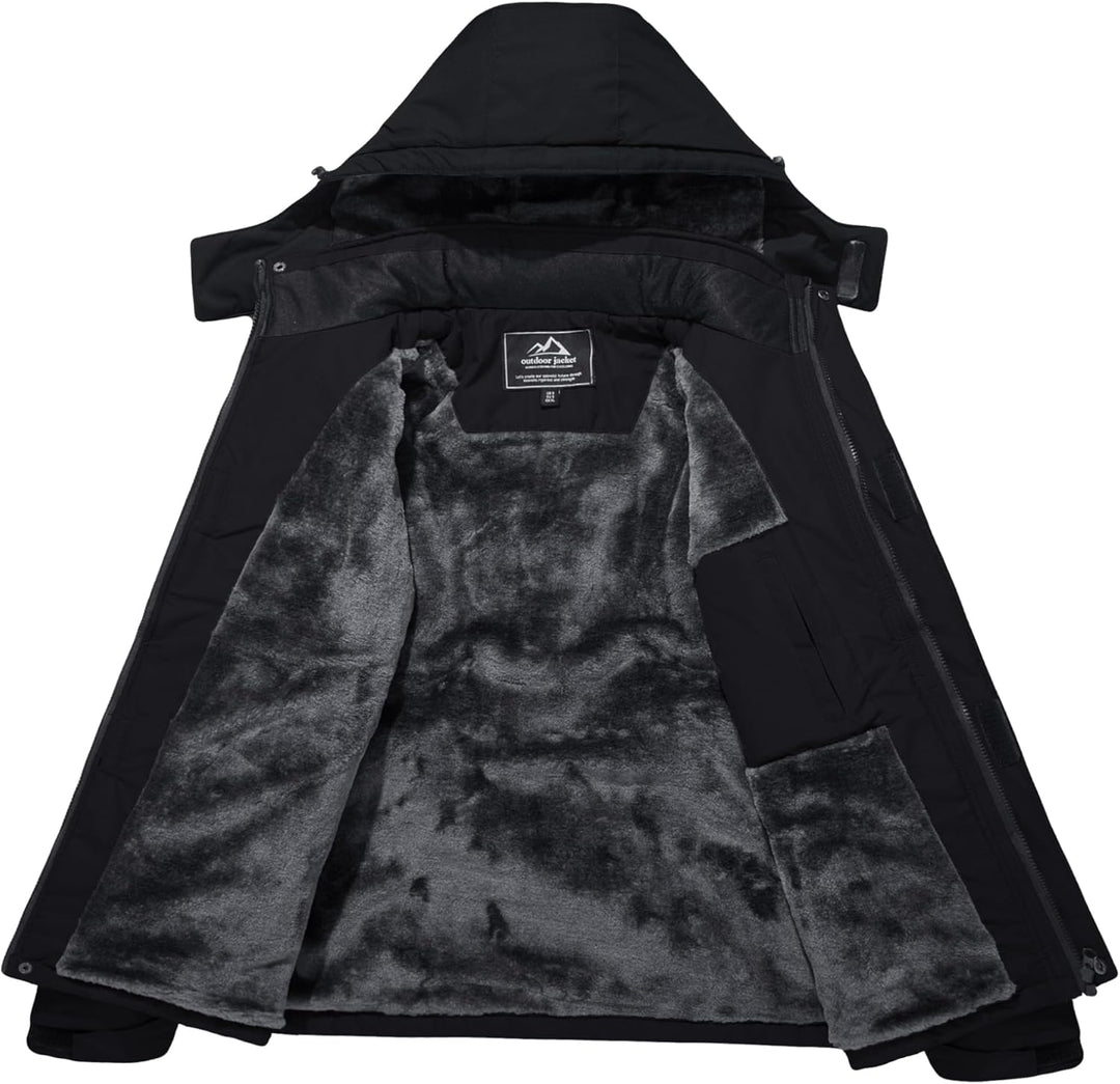 MAGCOMSEN Herren Winter Skijacke Fleece Gefüttert Jacke Outdoor Verdickt Softshelljacke Wasserdicht