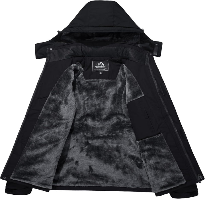 MAGCOMSEN Herren Winter Skijacke Fleece Gefüttert Jacke Outdoor Verdickt Softshelljacke Wasserdicht