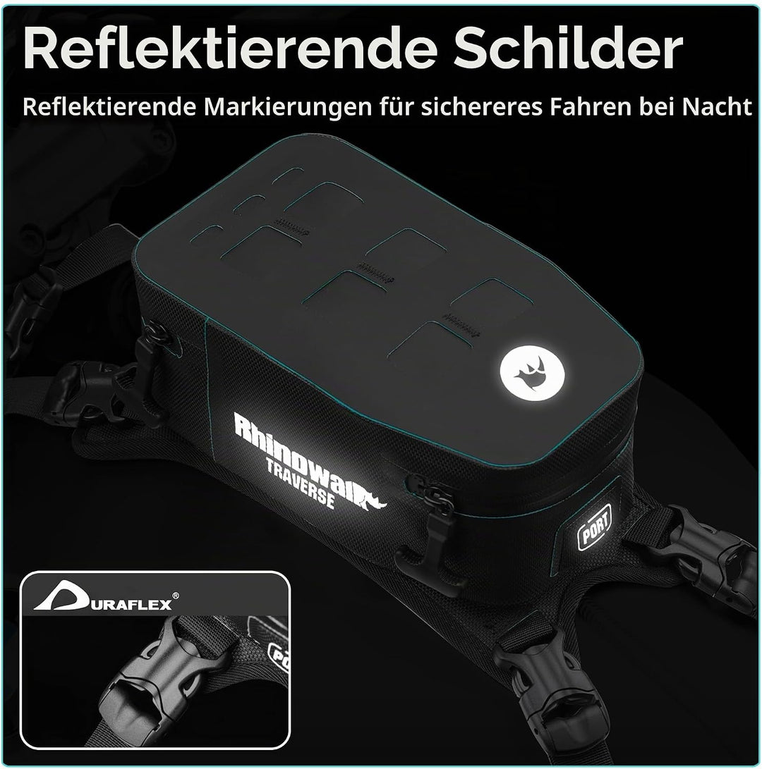 Rhinowalk Motorrad Tankrucksack Wasserdicht Hartschale Erweiterbar 2L Sitz Aufbewahrungstasche Tasch