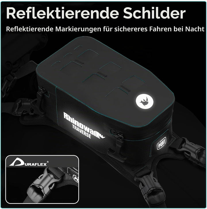 Rhinowalk Motorrad Tankrucksack Wasserdicht Hartschale Erweiterbar 2L Sitz Aufbewahrungstasche Tasch
