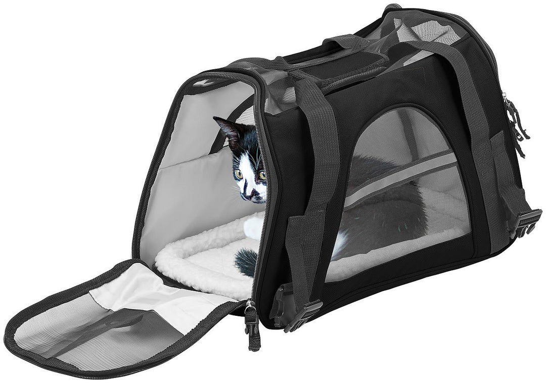 Sweetypet Katzentasche: Hand- & Auto-Transporttasche für Kleintiere bis 3 kg, Grösse S, schwarz (Kat