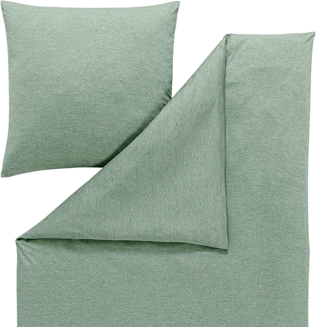 ESTELLA Mako Interlock Jersey Bettwäsche Uni Takoma Mint, 1 Bettbezug 135 x 200 cm + 1 Kissenbezug 8
