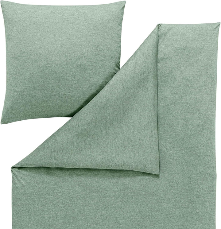 ESTELLA Mako Interlock Jersey Bettwäsche Uni Takoma Mint, 1 Bettbezug 135 x 200 cm + 1 Kissenbezug 8