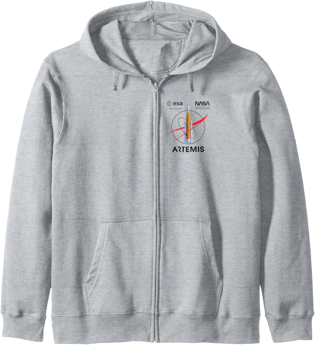 NASA Artemis Mission SLS Worm und ESA Logo Kapuzenjacke