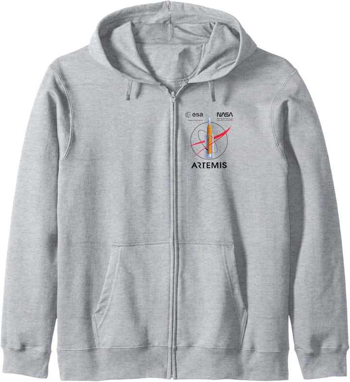 NASA Artemis Mission SLS Worm und ESA Logo Kapuzenjacke