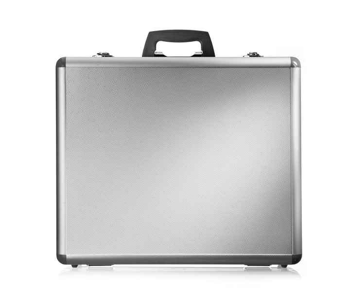 Aluminiumrahmenkoffer, PB7, mit Rasterschaumstoff, Attachékoffer, Aktenkoffer aus Aluminium, Alu-kof