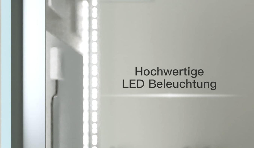 SGSpiegel Badspiegel mit Antibeschlag Heizung und seitlicher LED Beleuchtung, Badezimmerspiegel 70x5