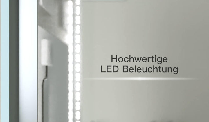 SGSpiegel Badspiegel mit Antibeschlag Heizung und seitlicher LED Beleuchtung, Badezimmerspiegel 70x5