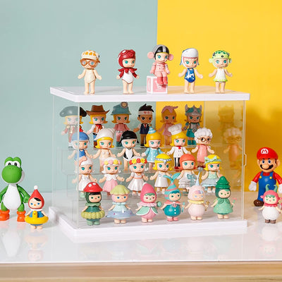 Nynelly 4 Stufen Vitrine für Sammlung, Acryl, Aufbewahrungsbox, Würfel-Organizer, Staubschutz für Fu