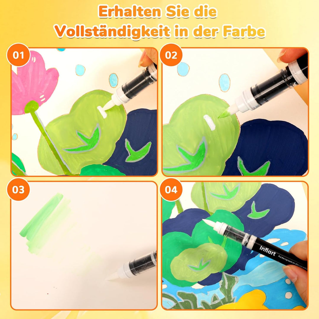 Infiart 168 Farben Acryl Farbe Marker Pinsel Spitze Automatische Tinte Steuerung Farbe Stifte Schnel
