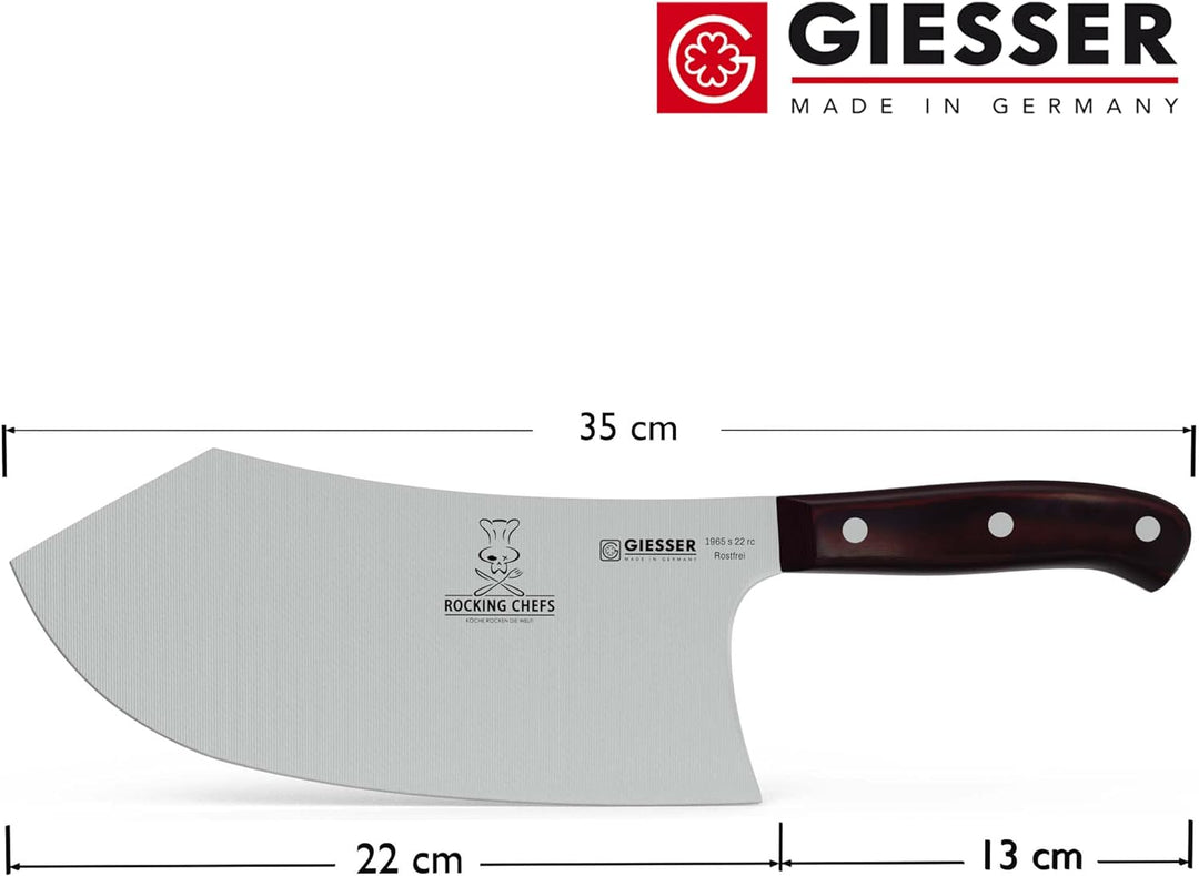 GIESSER seit 1776 - Made in Germany - Hackbeil 22 cm Rocking Chefs, PremiumCut Butcher No 1, Chinesi