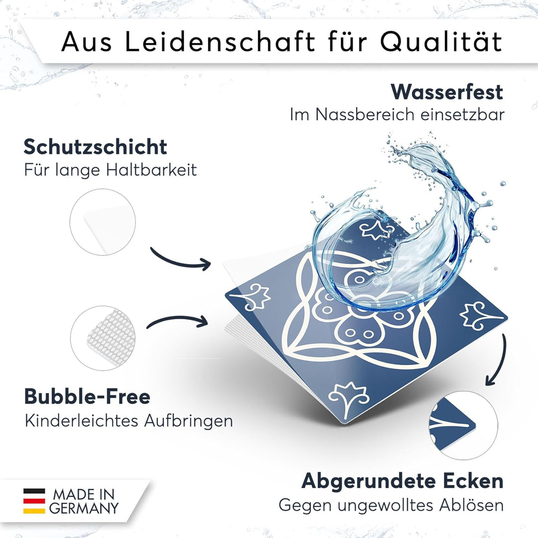 CREATISTO Klebefliesen Stickerfliesen Fliesenfolie - Aufkleber Folie für Fliesen I Klebefliesen Deko