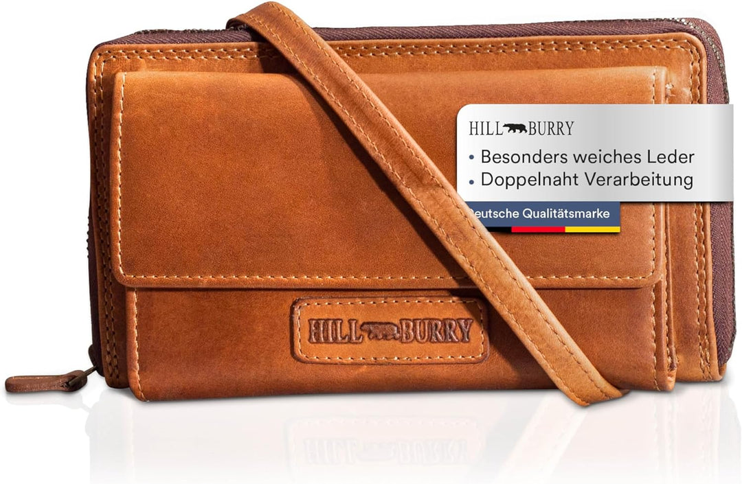 Hill Burry Leder Handy Portemonnaie Saira I Wallet | Umhängetasche | Handy-Geldbörse aus hochwertige
