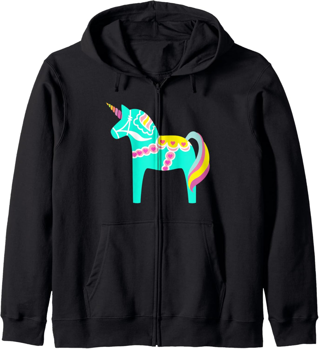 Dala Horse Einhorn Schwedisches Pferd Nordic Pastellgrün Kapuzenjacke