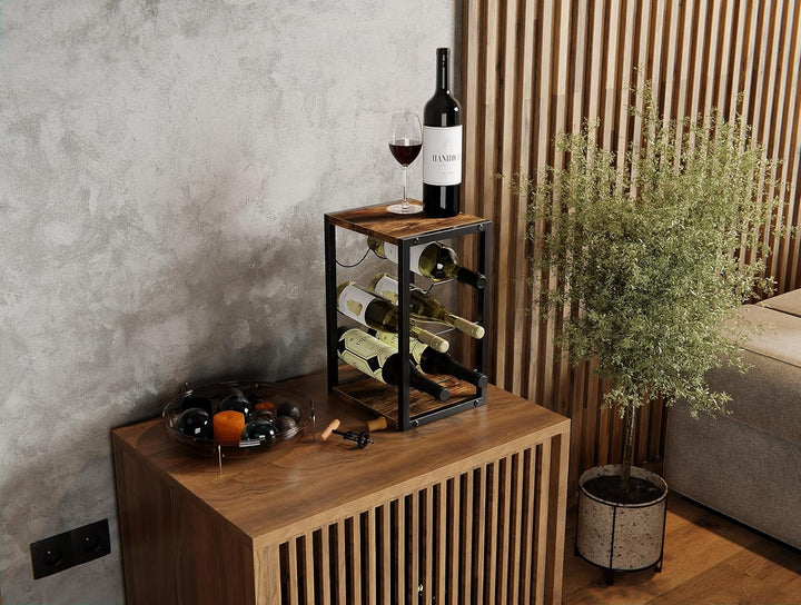Lenmar - Metall Weinregal für 6 Flaschen | LOFT 2-6 | Kompakt Maximierte Kapazität | Modernes Design