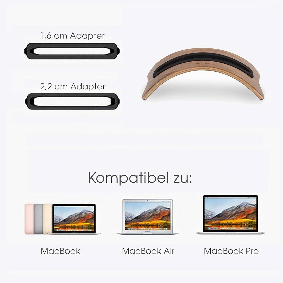 TERRATEC Holz zwei, MacBook Ständer/Dock aus Echtholz, Für MacBook Pro und MacBook Air, Holz Zwei