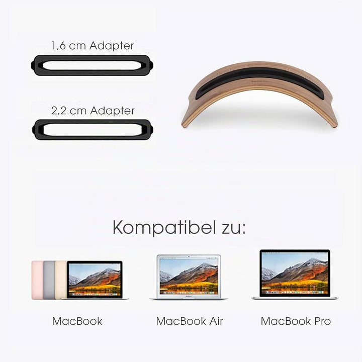 TERRATEC Holz zwei, MacBook Ständer/Dock aus Echtholz, Für MacBook Pro und MacBook Air, Holz Zwei