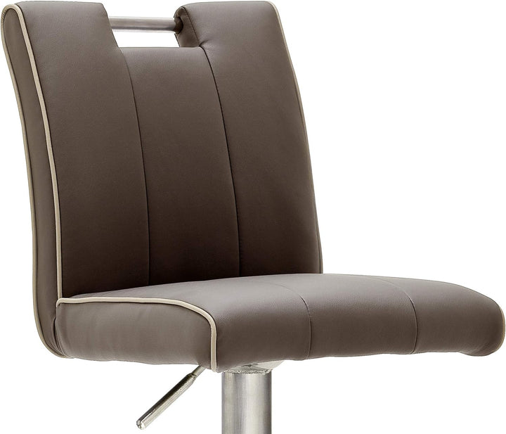 Robas Lund CA.STA Barstuhl/-hocker, Leder/Edelstahl, rund/360 Grad drehbar, ca. 42 x 87-112 x 51 cm,