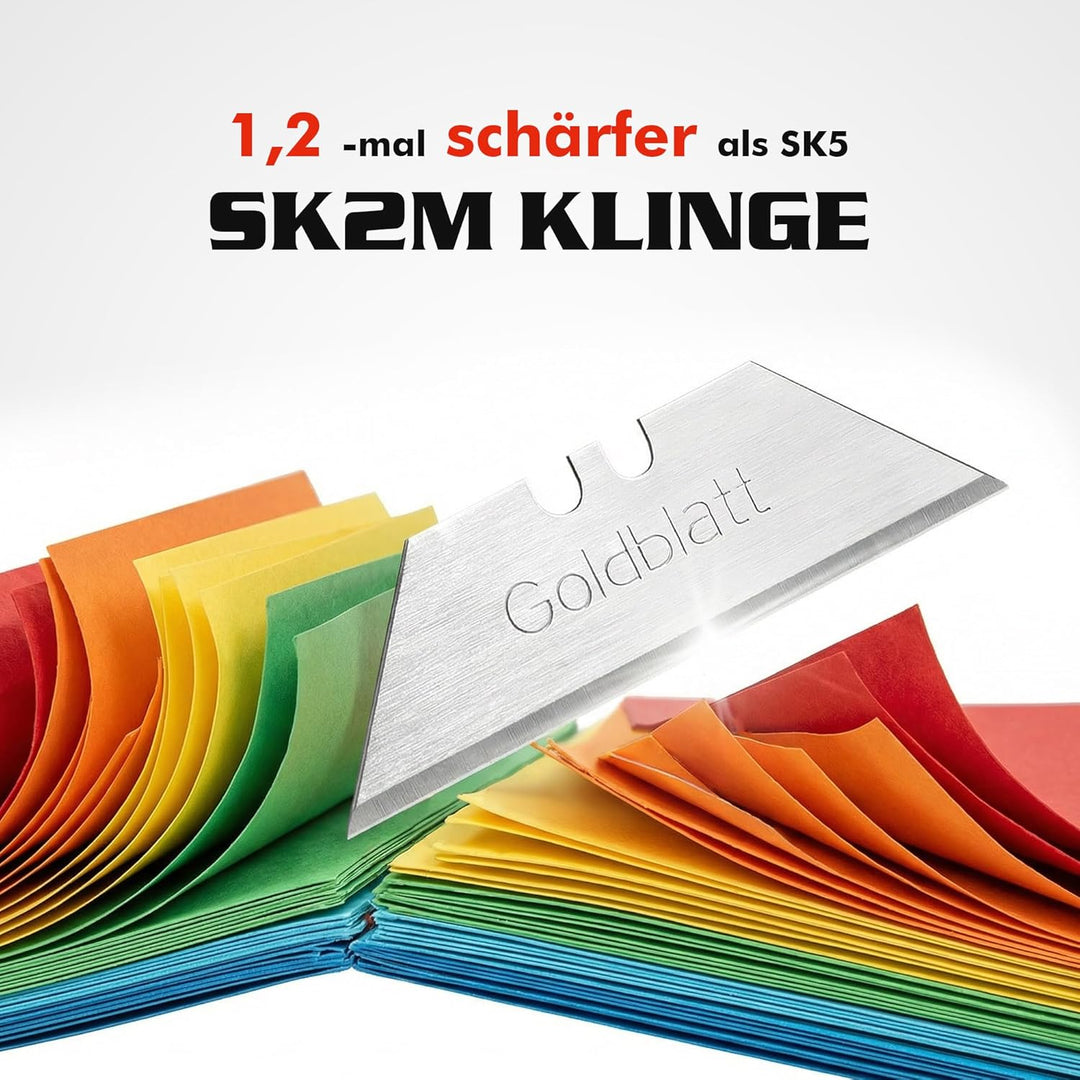 Goldblatt Trapezklingen 0,60 mm Klingenstärke 100 Pack Heavy Duty Utility Klingen Premium Gehärtetem