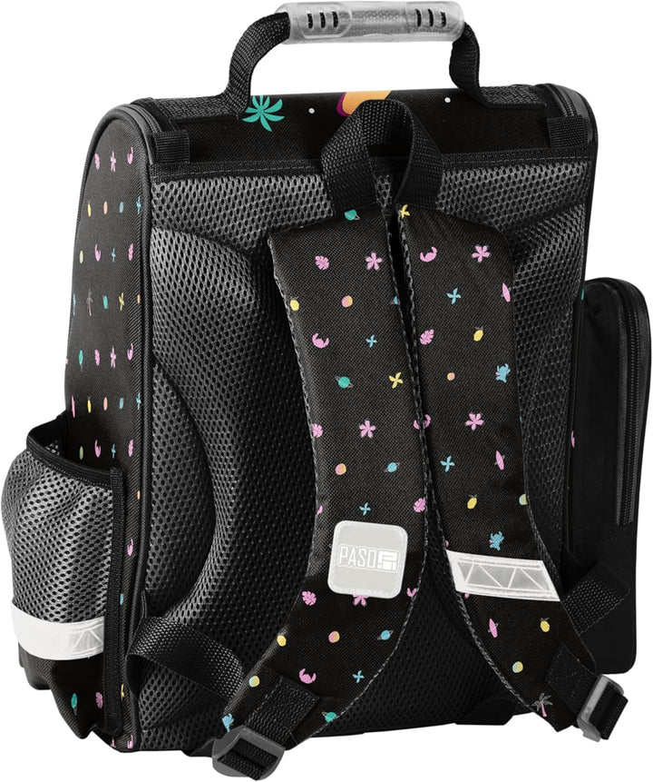 Goldkids - Schulranzen für Jungen und Mädchen - Schul-Rucksack für Kinder mit Federmäppchen - Schuhb