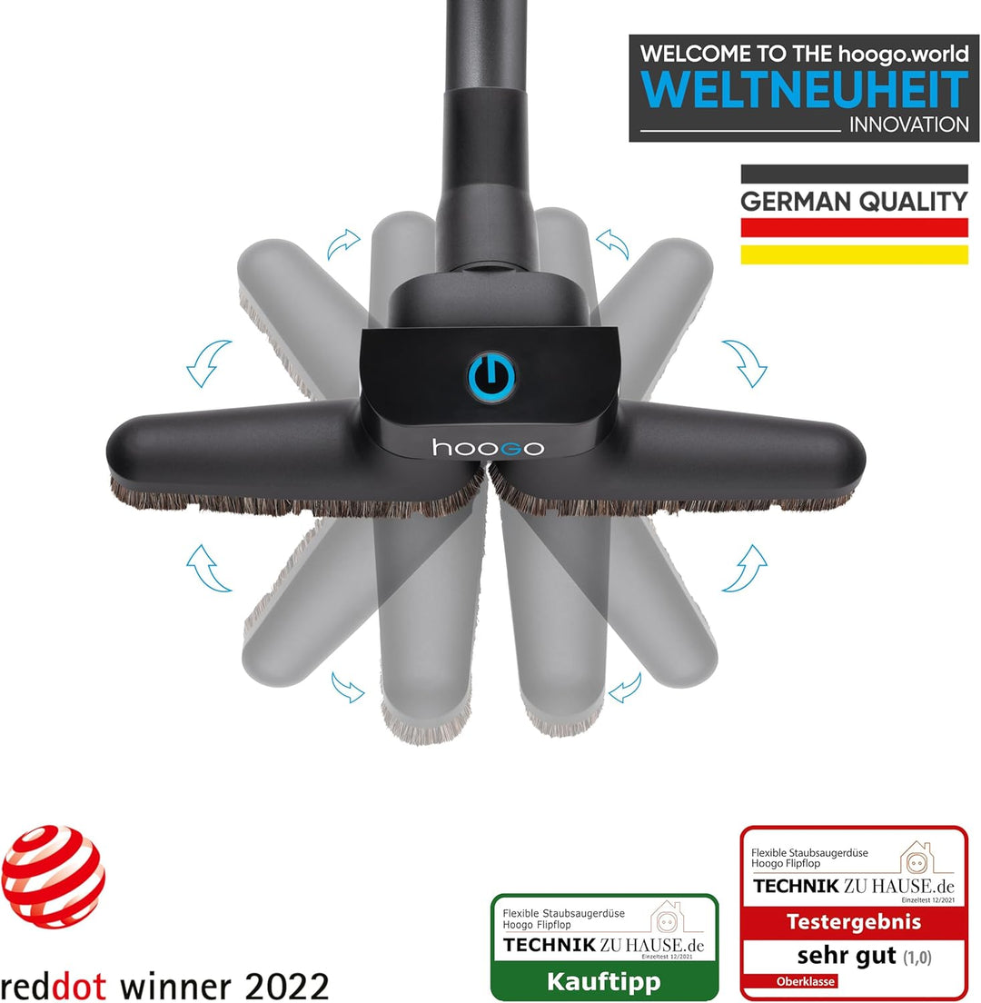 HOOGO® flipflop Universal Staubsauger Bodendüse flex - passend für alle runden 35/32mm Staubsaugerro