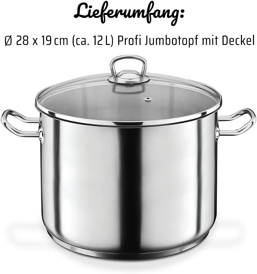 GSW Profi-Jumbotopf – hochwertiger Kochtopf mit Deckel, ideal für Familien und Gastronomie, grosser
