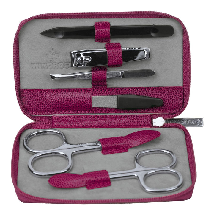 WINDROSE 6-teilig Maniküretui Beluga/Leder (Berry), Berry