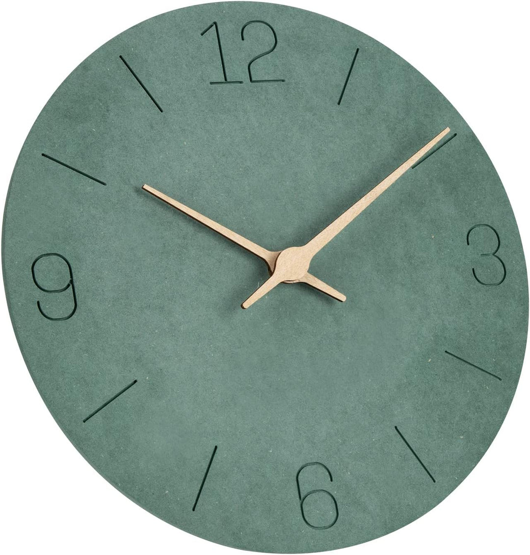 Warminn MDF Holz Wanduhr Ohne TickgeräUsche Lautlos Modern 30cm Quarz Gross Batterie Betriebene Wand