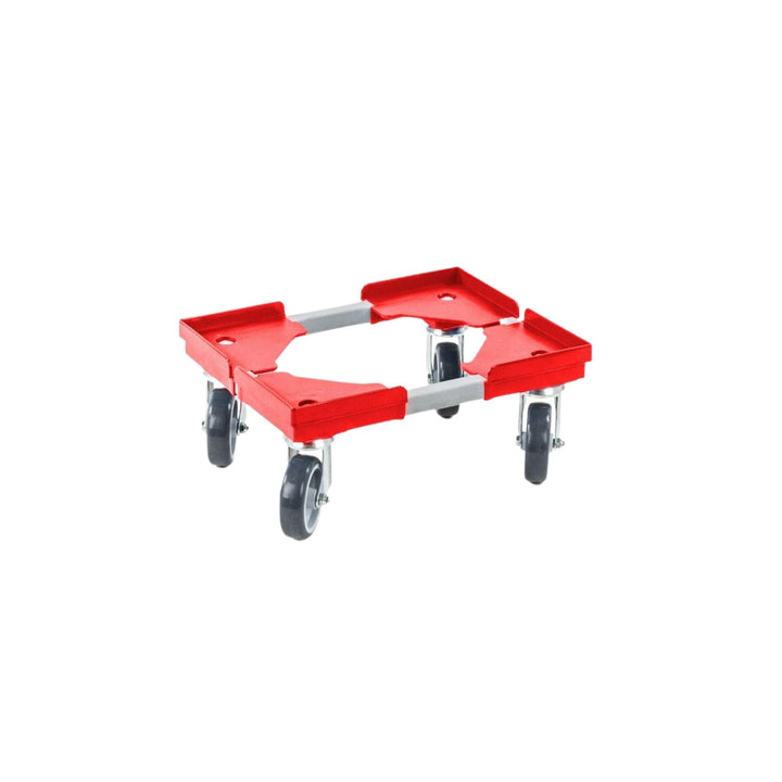 PROREGAL Profi-Flex Transportroller für Euroboxen 40x30cm mit Kunststoffräder rot | 4 Lenkrollen | T
