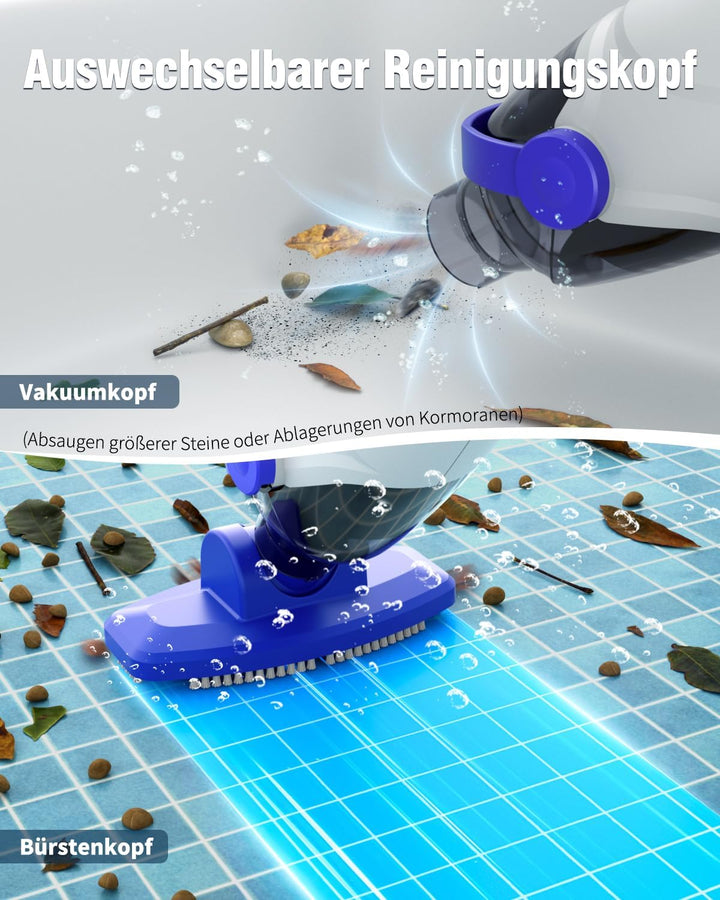 Little Shark Poolstaubsauger für Aufstellpools, Whirlpool-Staubsauger mit 60W-Motor, 18 Gallonen/Min