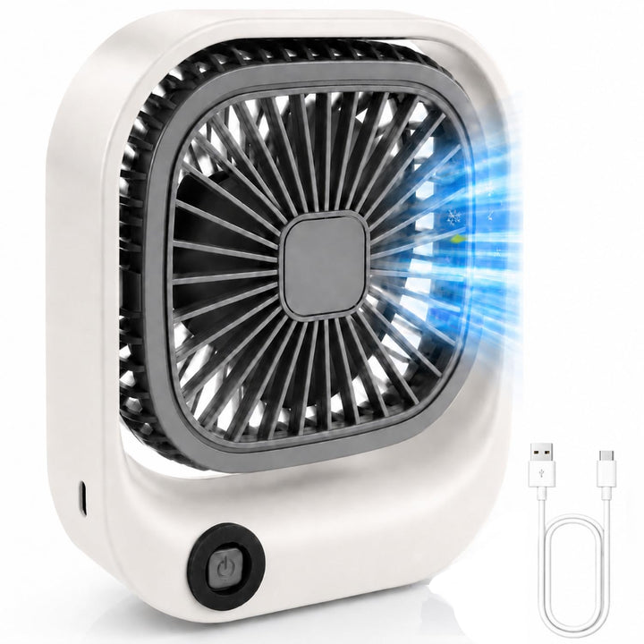 Silvergear® Tragbarer Tischventilator | USB-C Aufladung | 3 Geschwindigkeiten | 600 mAh Akku | Für B