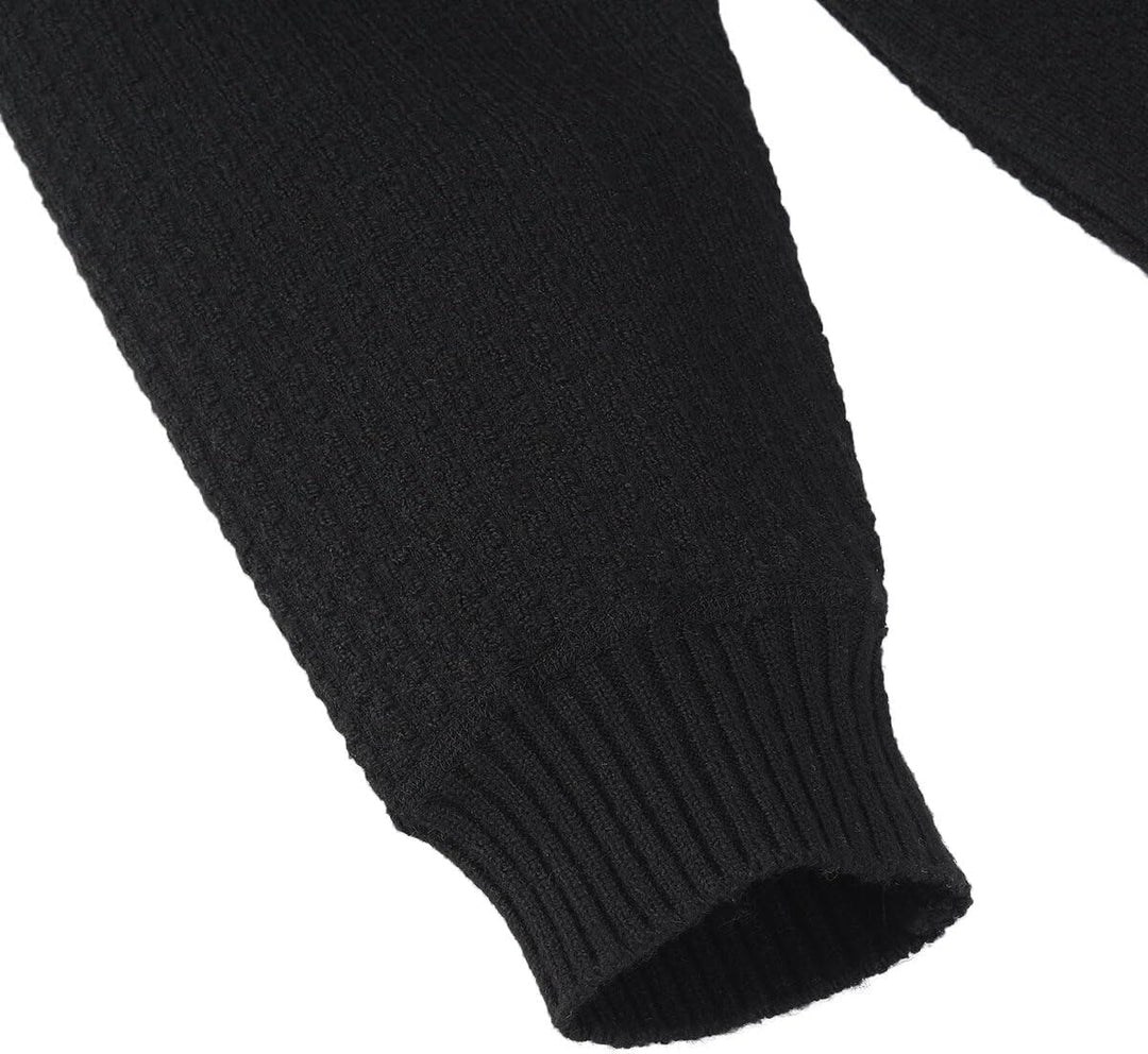 Allthemen Herren Cardigan Grobstrick Reissverschluss Strickjacke mit Stehkragen Winter Pollover Knit