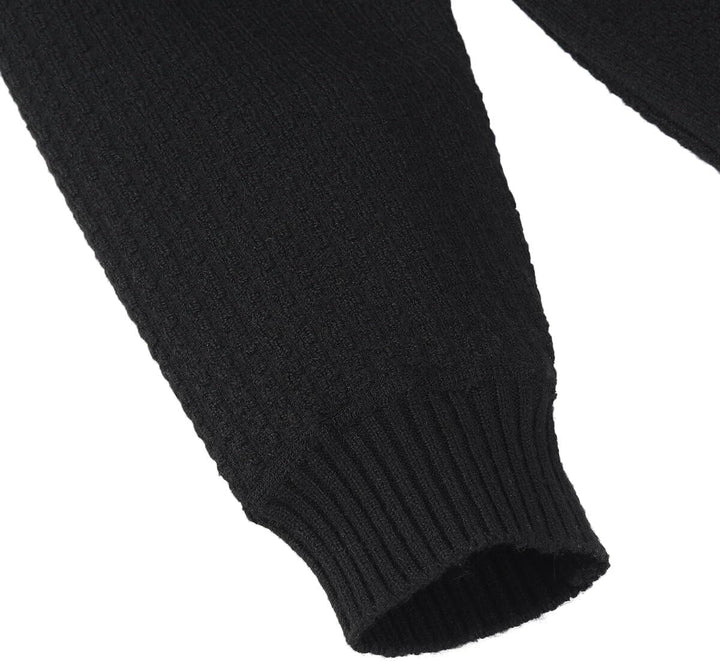 Allthemen Herren Cardigan Grobstrick Reissverschluss Strickjacke mit Stehkragen Winter Pollover Knit