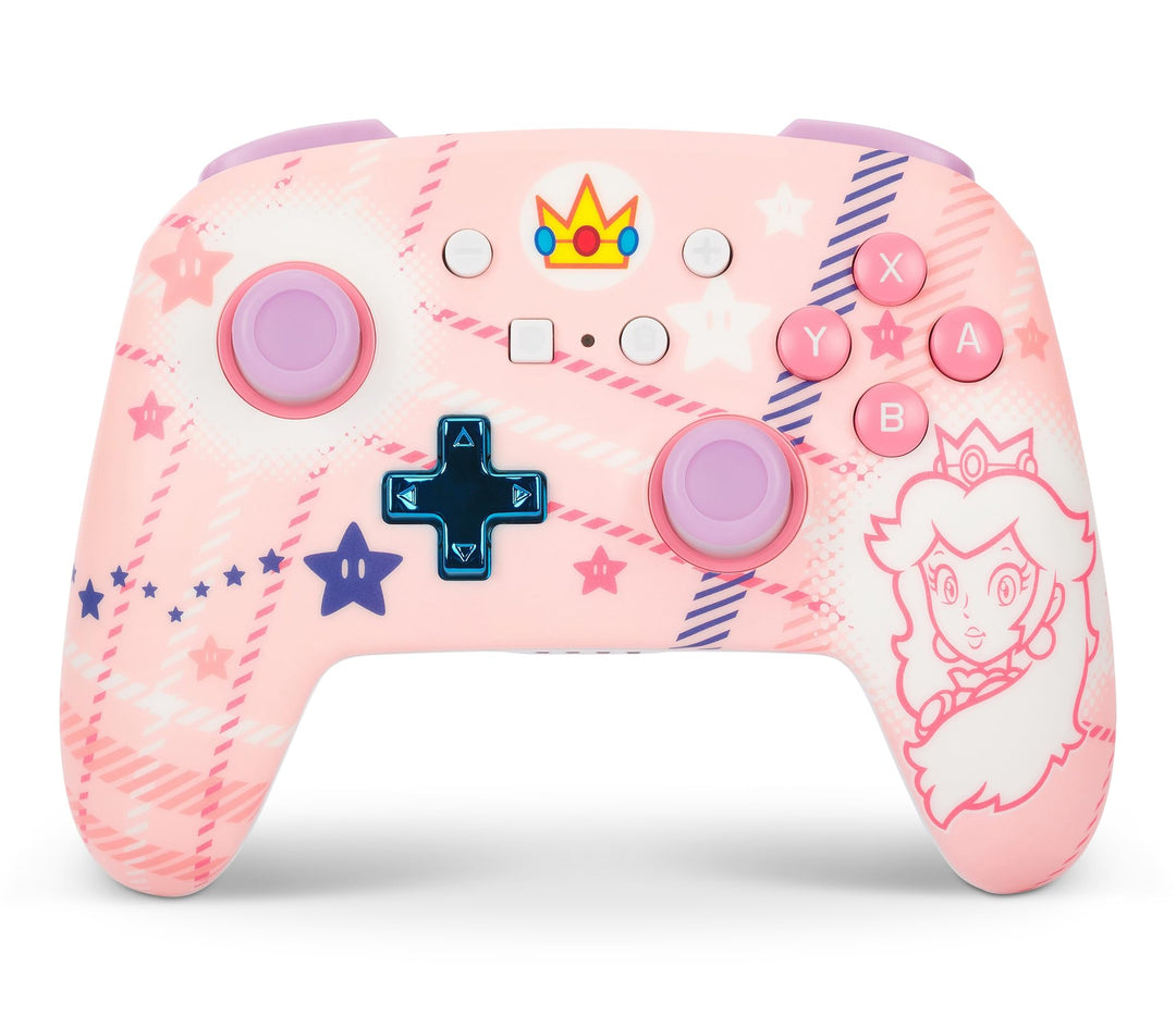 Verbesserter Kabelloser PowerA-Controller für Nintendo Switch - Prinzessin-Peach-Plaid, Nintendo Swi