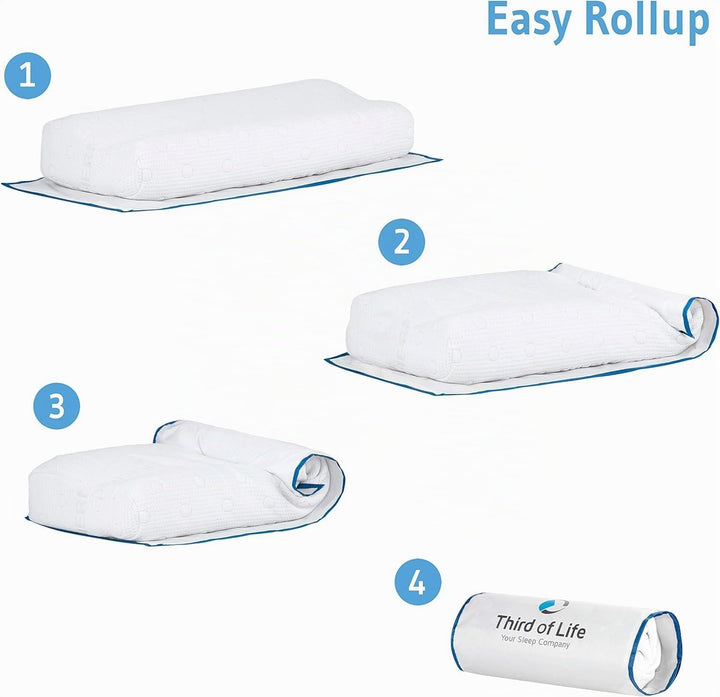 Kopfkissen 40x80 HADAR Wave, höhenverstellbar, ergonomisches HWS Nackenstützkissen aus Visco-Schaum