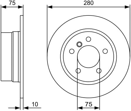 Bosch BD1354 Bremsscheiben - Hinterachse - ECE-R90 Zertifizierung - zwei Bremsscheiben pro Set