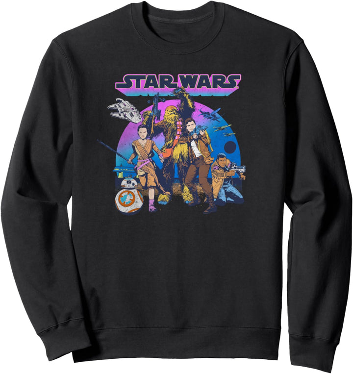 Star Wars Jyn Erso, Han Solo, Chewbacca, Retro Color Sweatshirt