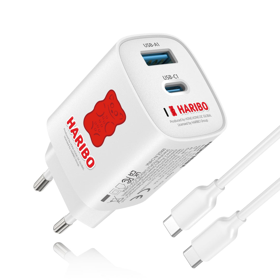 Haribo 45W USB C Ladegerät, 2-Port Schnellladegerät PPS USBC Netzteil GaN Charger für Samsung Galaxy