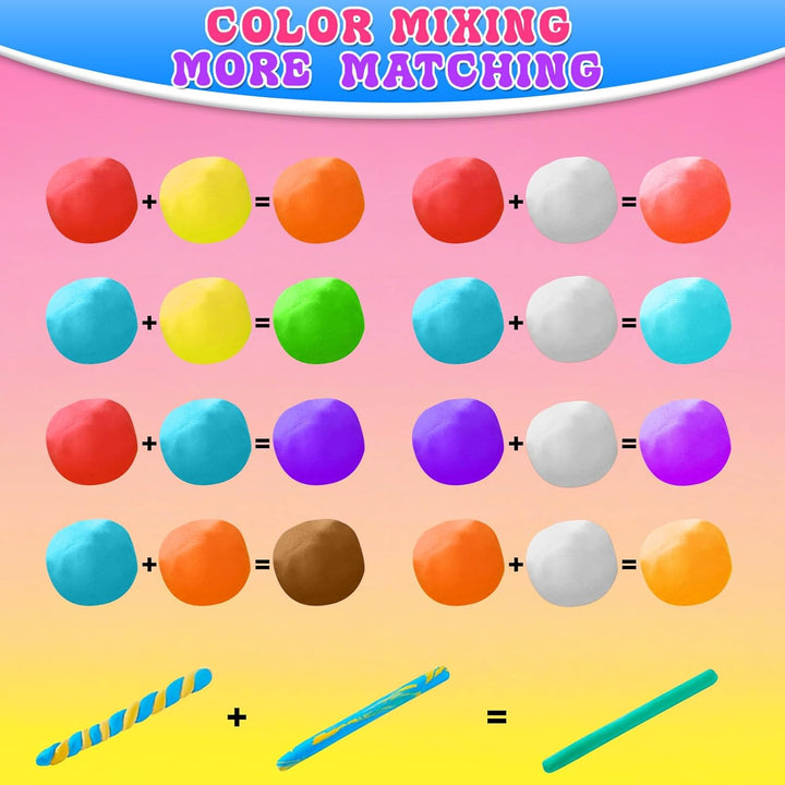 Modelliermasse Lufttrocknend, 40 Farben Lufttrockener Magischer Knete für Kinder, Air Dry Clay, 40 F