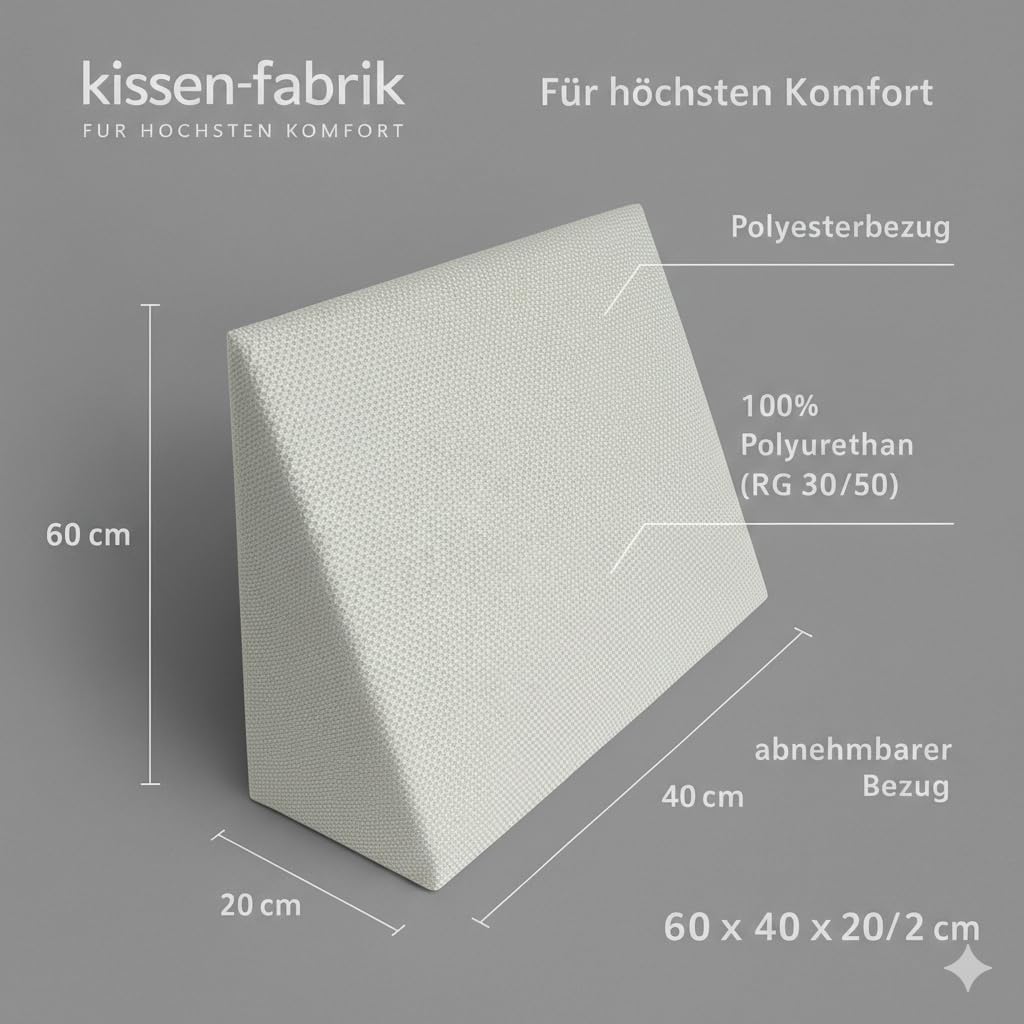 Stützendes Lesekissen für Bett oder Couch Schaumstoffkeil Lagerungshilfe Lagerungskissen Rückenstütz
