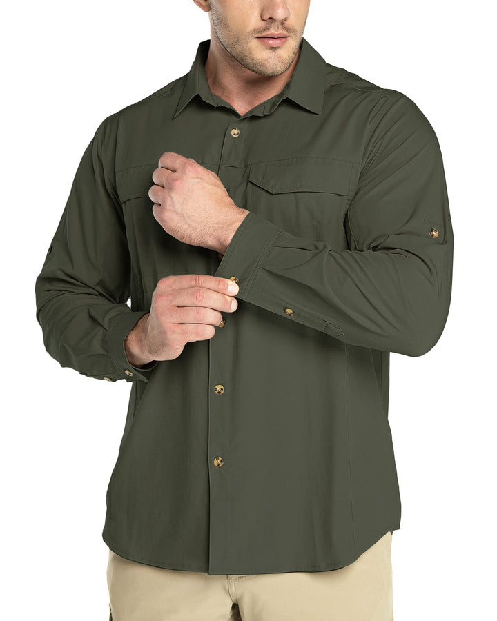 Outdoor Ventures Hemd Herren Freizeithemd Langarm Outdoor Shirt Atmungsaktive Schnell Trocknende Fun