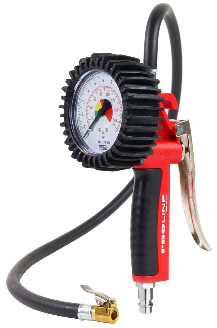 GAV Reifenfüller Messgerät mit WIKA 80mm Manometer (Standard) Profi Reifendruckprüfer Druckluft für