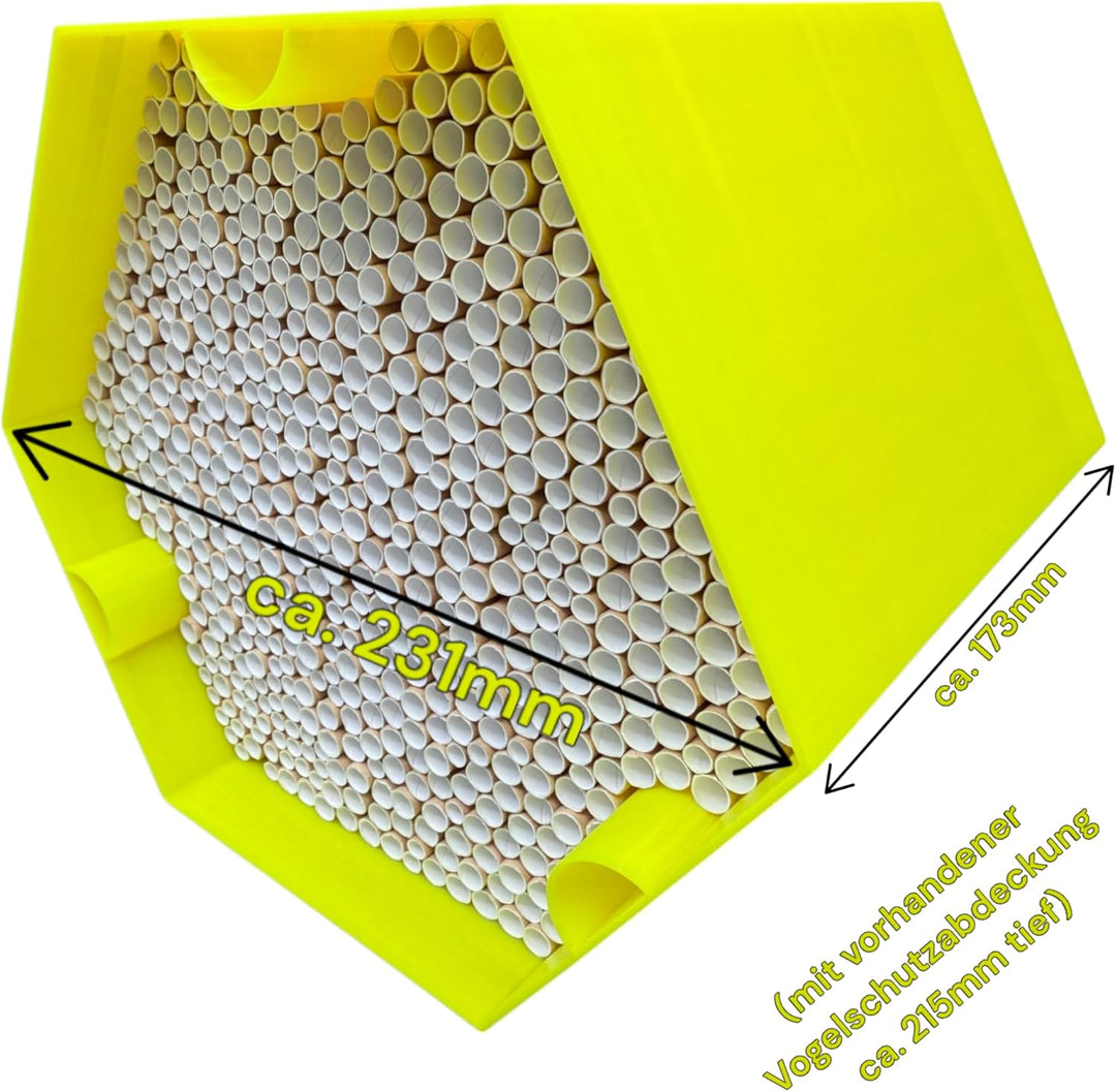 Wildbienen-Nisthilfe – absolut haltbar &amp; wetterfest. Insektenhotel mit 600 Nisthülsen. Hochwertiges