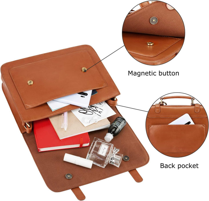 ECOSUSI Umhängetasche Damen Handtasche Kleine Schultertasche mit Abnehmbarer Schleife Crossbody Tasc