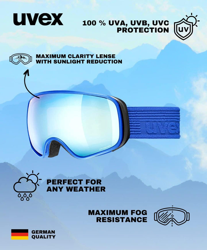 Uvex Unisex Jugend Scribble Fm Sph Skibrille (1er Pack) Einheitsgrösse blue/blue-clear Single, Einhe