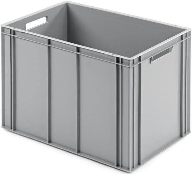 SuperSparSet 2x Eurobehälter mit offenem Griff | HxBxT 42x40x60cm | 70 Liter | Grau | Eurobox, Trans